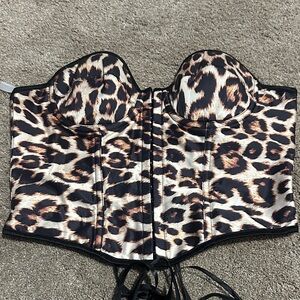 Leopard Print Bustier Top